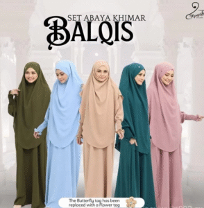Set Balqis Abaya Khimar – Abaya Labuh Moden & Selesa Untuk Muslimah